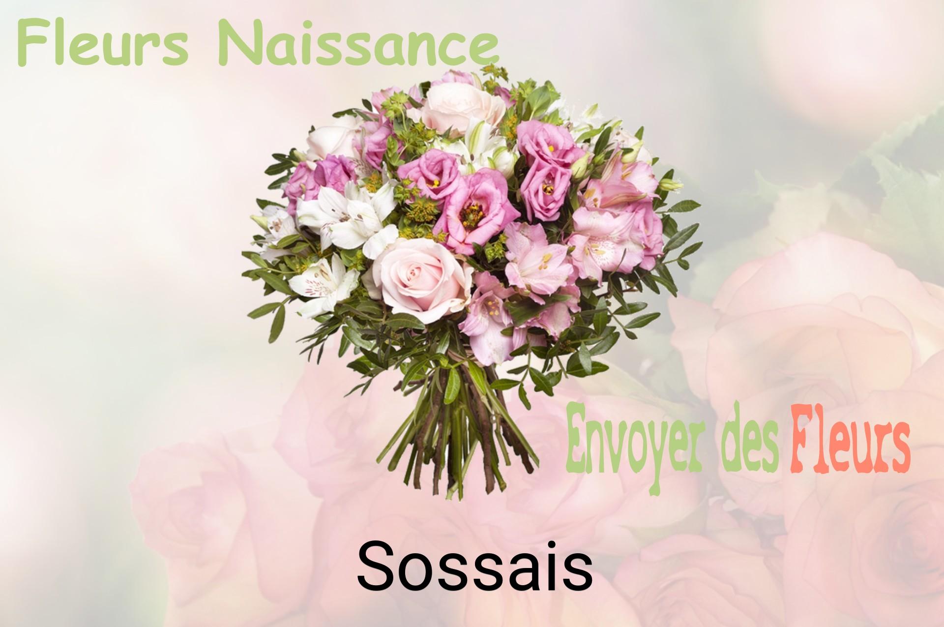 Bouquet de fleurs de naissance livré à Sossais