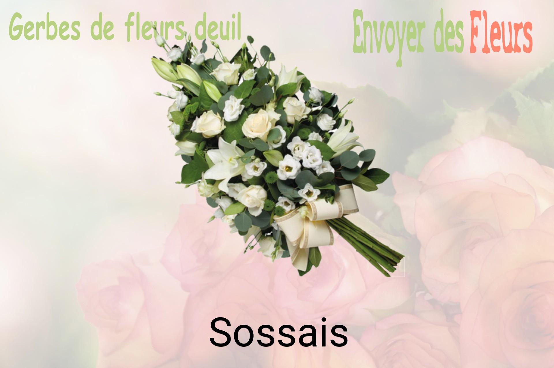 Gerbe de fleurs de deuil livrée à Sossais
